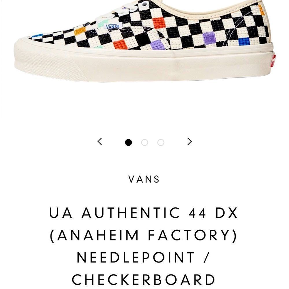 Anaheim factory needlepoint/checkerboard VANS SHOES SIZE 11 WOMENS